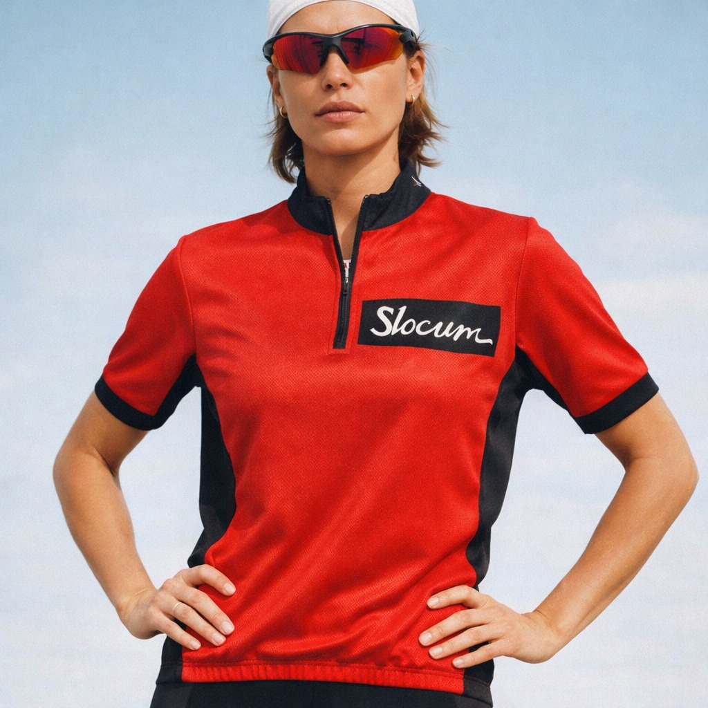 Vintage Slocum Usa Cycling Jersey S Red Half Zip 3 Rear Pockets Made In Usa Road